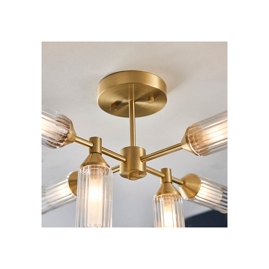 Endon 92213 - Lampadario su asta TOUR 6xG9/3W/230V ottone