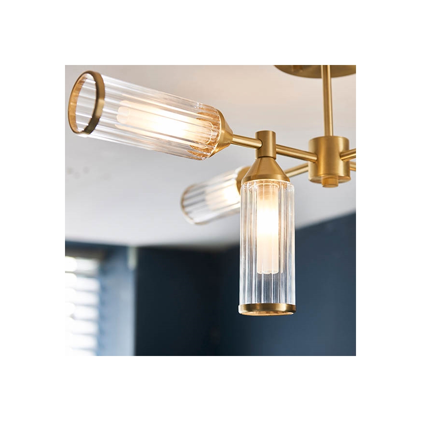 Endon 92213 - Lampadario su asta TOUR 6xG9/3W/230V ottone