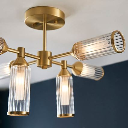 Endon 92213 - Lampadario su asta TOUR 6xG9/3W/230V ottone