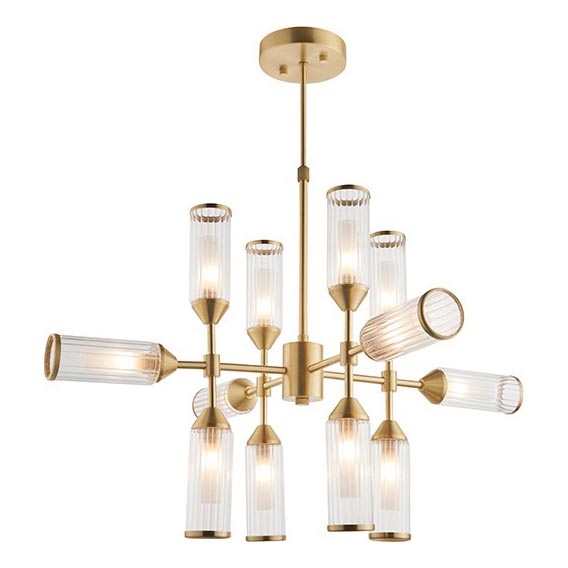 Endon 92214 - Lampadario a stelo TOUR 12xG9/3W/230V ottone