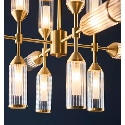 Endon 92214 - Lampadario a stelo TOUR 12xG9/3W/230V ottone