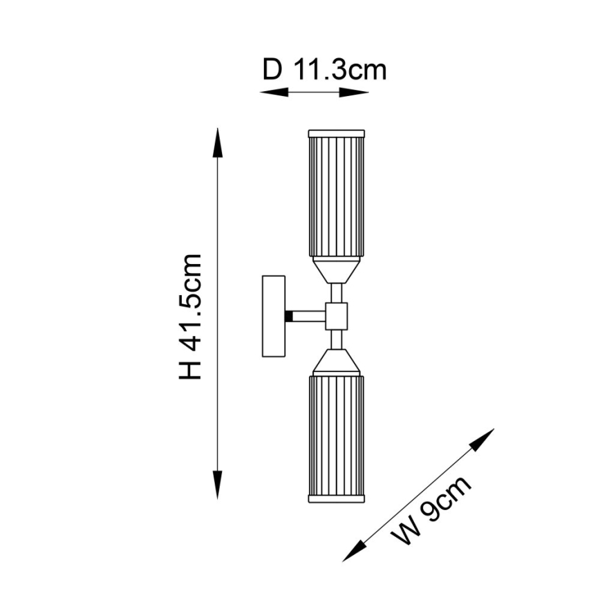 Endon 92229 - Applique TOUR 2xG9/3W/230V ottone
