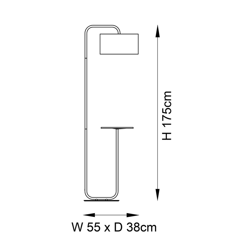 Endon 92301 - Lampada da terra LANDIS 1xE27/10W/230V nera