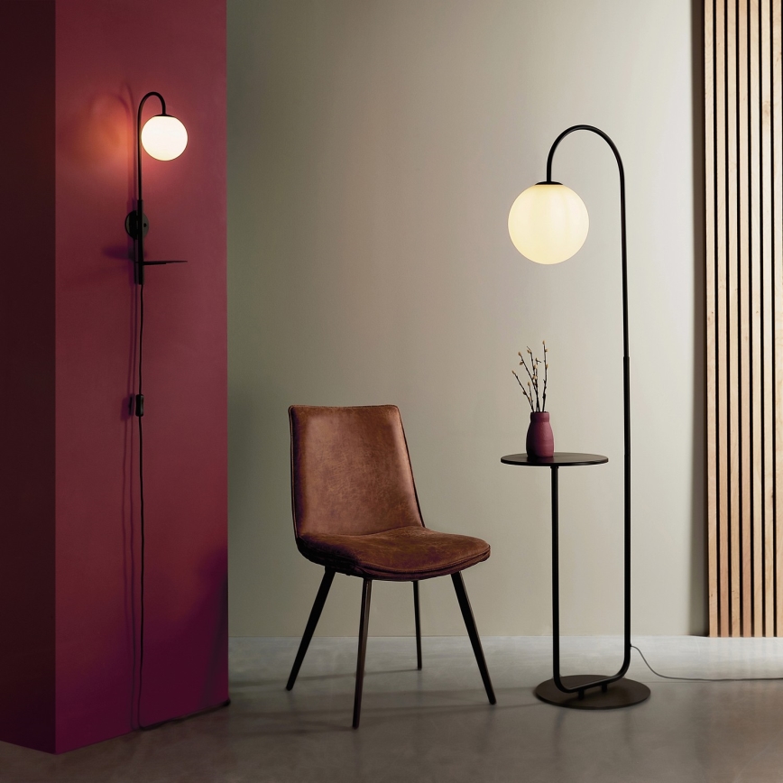 Endon 92424 - Lampada da terra HALO 1xE14/7W/230V nera