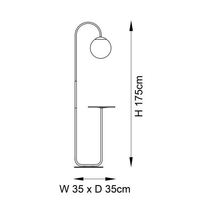 Endon 92424 - Lampada da terra HALO 1xE14/7W/230V nero/bianco