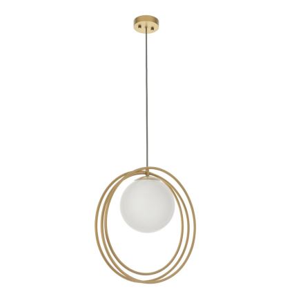 Endon 92488 - Lampadario a cavo EMILIO 1xE27/10W/230V oro/bianco