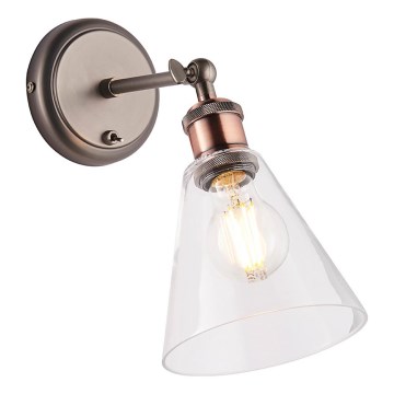 Endon 92874 - Faretto da parete HAL 1xE27/10W/230V bronzo/rame/limpido