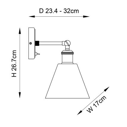 Endon 92874 - Faretto da parete HAL 1xE27/10W/230V bronzo/rame/limpido