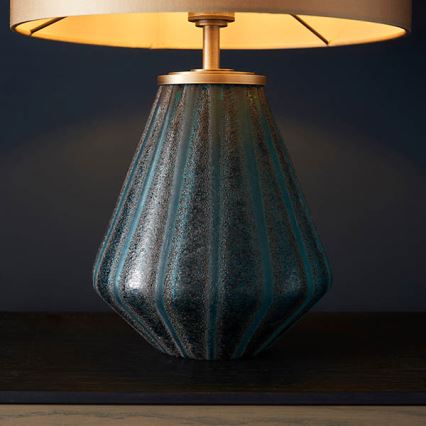 Endon 93059 - Lampada da tavolo ALYSSIA 1xE27/10W/230V oro/blu