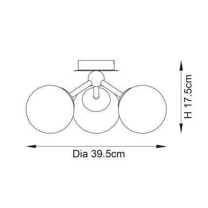 Endon 93489 - Plafoniera da bagno a montaggio superficiale FRIO 3xG9/3W/230V IP44 nera