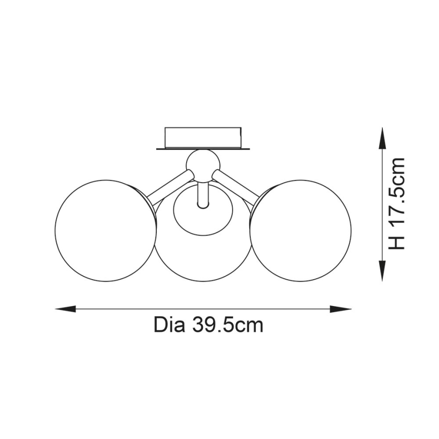 Endon 93489 - Plafoniera da bagno a montaggio superficiale FRIO 3xG9/3W/230V IP44 nera