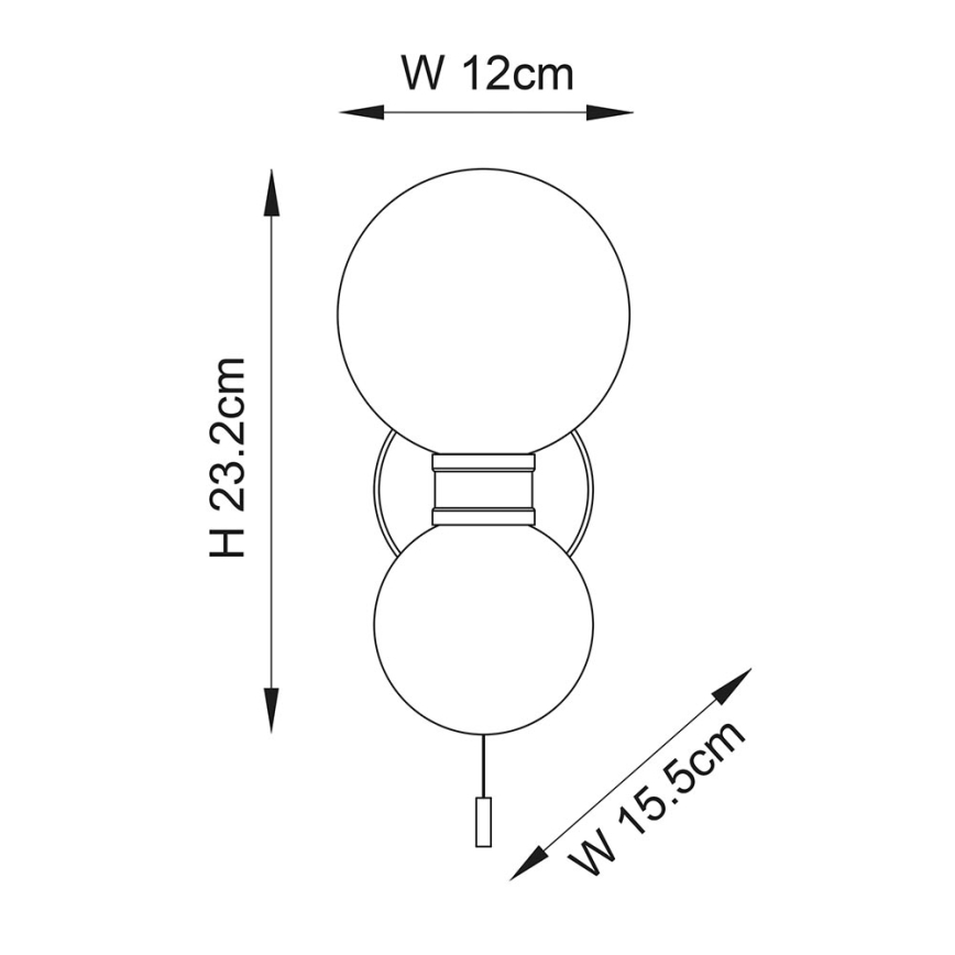 Endon 93523 - Applique da bagno PULSA 2xG9/3W/230V IP44 nero/bianco