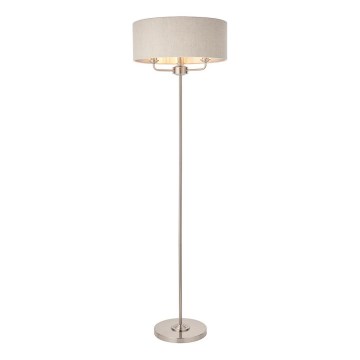Endon 94359 - Lampada con piedistallo HIGHCLERE 3xE14/40W/230V beige/cromo lucido diametro 47 cm