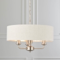 Endon 94361 - Lampadario a sospensione con catena HIGHCLERE 3xE14/40W/230V beige/cromo opaco diametro 45 cm