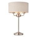 Endon 94369 - Lampada da tavolo HIGHCLERE 3xE14/18W/230V beige/cromo opaco diametro 32 cm