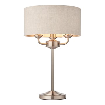 Endon 94369 - Lampada da tavolo HIGHCLERE 3xE14/18W/230V beige/cromo opaco