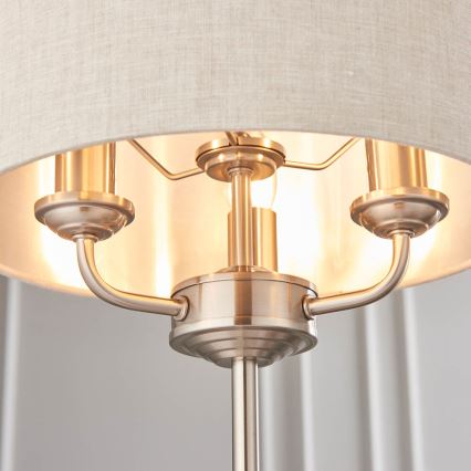 Endon 94369 - Lampada da tavolo HIGHCLERE 3xE14/18W/230V beige/cromo opaco
