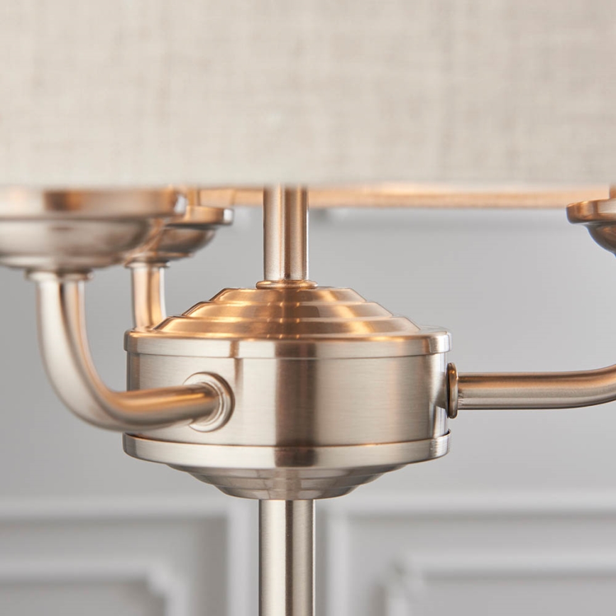 Endon 94369 - Lampada da tavolo HIGHCLERE 3xE14/18W/230V beige/cromo opaco
