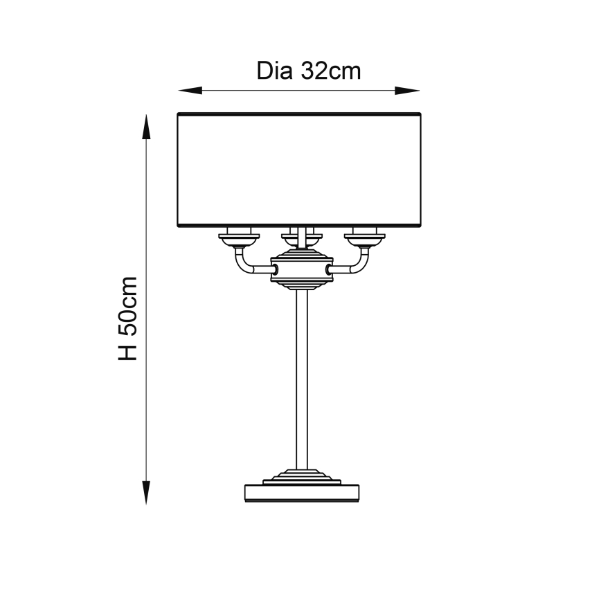 Endon 94369 - Lampada da tavolo HIGHCLERE 3xE14/18W/230V beige/cromo opaco