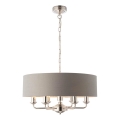 Endon 94373 - Lampadario a sospensione con catena HIGHCLERE 6xE14/40W/230V grigio/cromo lucido diametro 35 cm