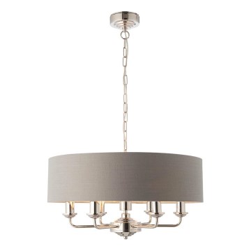 Endon 94373 - Lampadario a sospensione con catena HIGHCLERE 6xE14/40W/230V grigio/cromo lucido