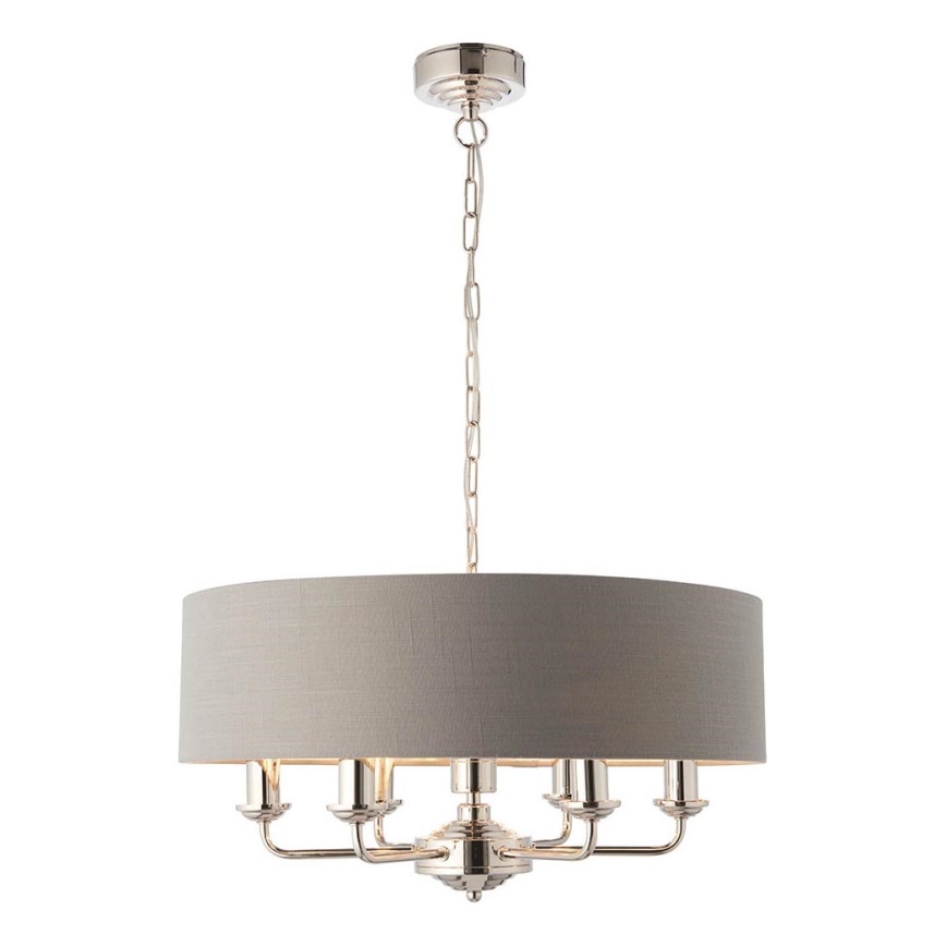 Endon 94373 - Lampadario a sospensione con catena HIGHCLERE 6xE14/40W/230V grigio/cromo lucido