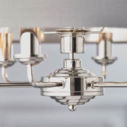 Endon 94373 - Lampadario a sospensione con catena HIGHCLERE 6xE14/40W/230V grigio/cromo lucido