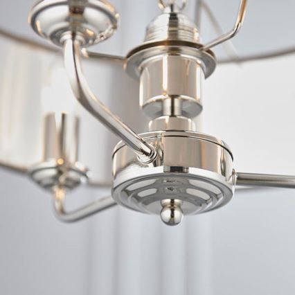 Endon 94377 - Lampadario a sospensione con catena HIGHCLERE 3xE14/40W/230V grigio/cromo lucido