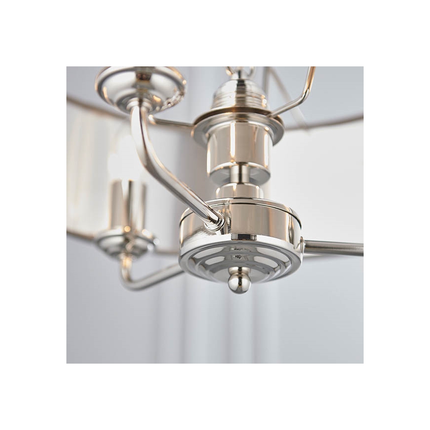 Endon 94377 - Lampadario a sospensione con catena HIGHCLERE 3xE14/40W/230V grigio/cromo lucido