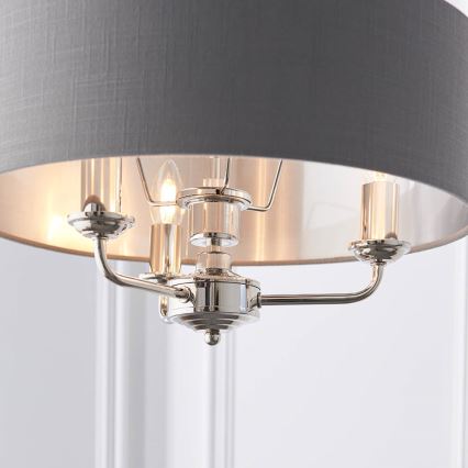 Endon 94377 - Lampadario a sospensione con catena HIGHCLERE 3xE14/40W/230V grigio/cromo lucido