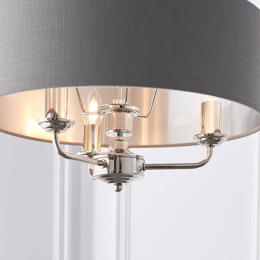 Endon 94377 - Lampadario a sospensione con catena HIGHCLERE 3xE14/40W/230V grigio/cromo lucido