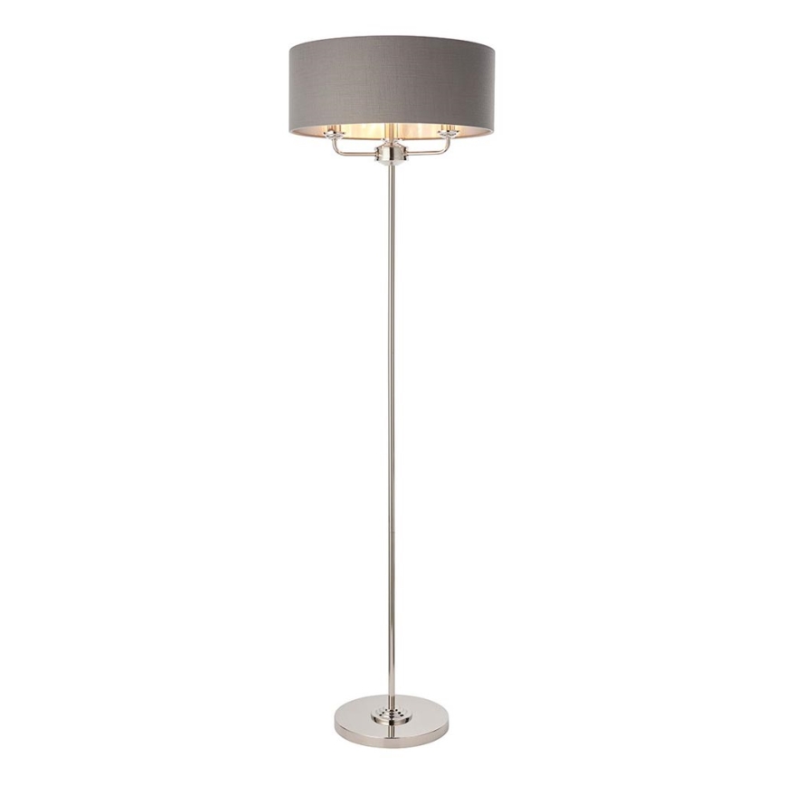 Endon 94378 - Lampada con piedistallo HIGHCLERE 1xE14/40W/230V grigio/cromo lucido