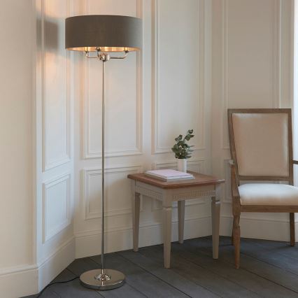 Endon 94378 - Lampada con piedistallo HIGHCLERE 1xE14/40W/230V grigio/cromo lucido