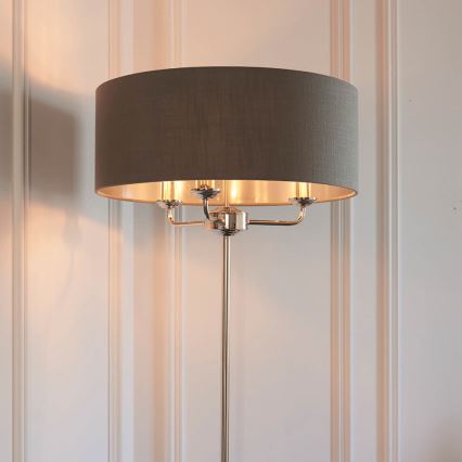 Endon 94378 - Lampada con piedistallo HIGHCLERE 1xE14/40W/230V grigio/cromo lucido