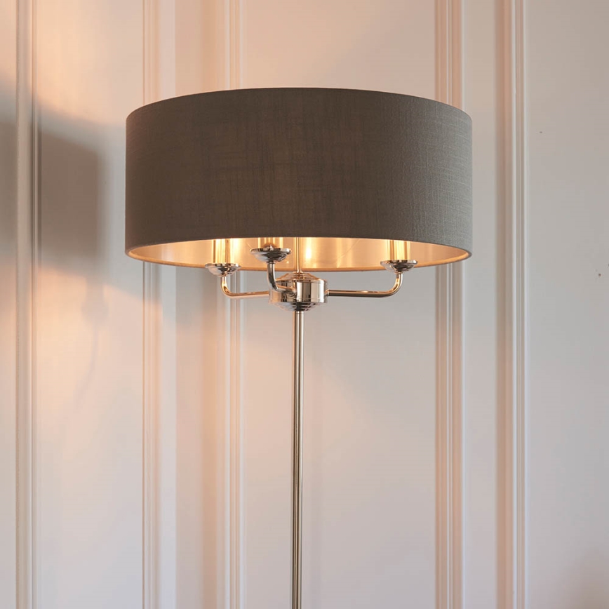 Endon 94378 - Lampada con piedistallo HIGHCLERE 1xE14/40W/230V grigio/cromo lucido