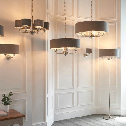 Endon 94378 - Lampada con piedistallo HIGHCLERE 1xE14/40W/230V grigio/cromo lucido