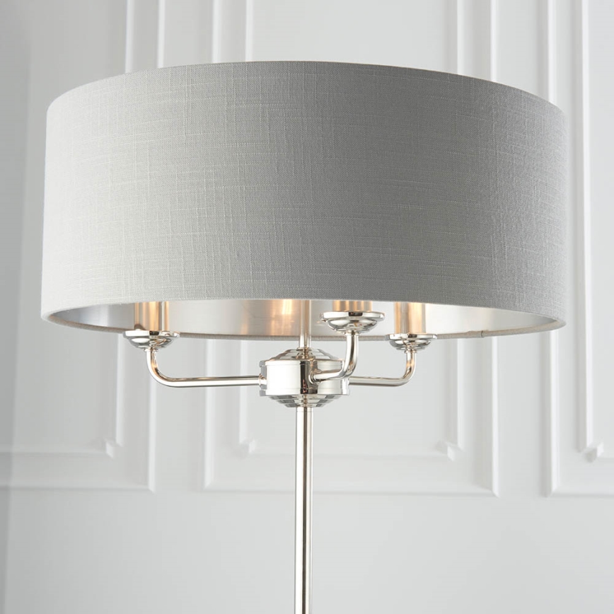 Endon 94378 - Lampada con piedistallo HIGHCLERE 1xE14/40W/230V grigio/cromo lucido