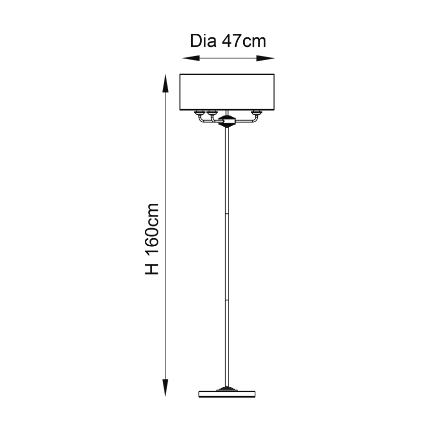 Endon 94378 - Lampada con piedistallo HIGHCLERE 1xE14/40W/230V grigio/cromo lucido