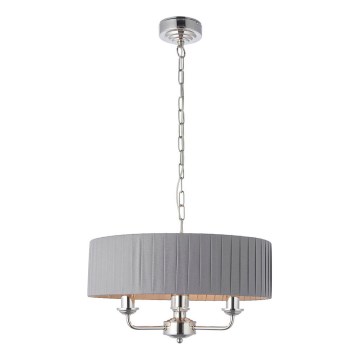 Endon 94394 - Lampadario a sospensione con catena HIGHCLERE 3xE14/40W/230V grigio scuro/cromo lucido