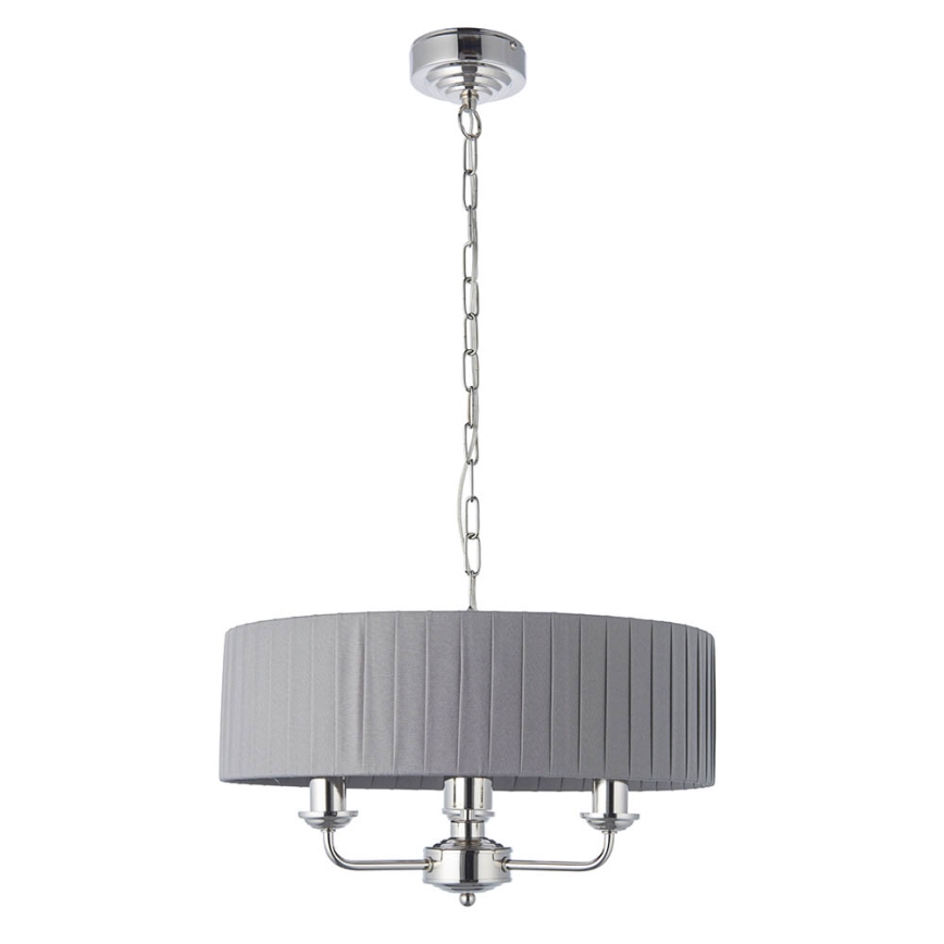 Endon 94394 - Lampadario a sospensione con catena HIGHCLERE 3xE14/40W/230V grigio scuro/cromo lucido