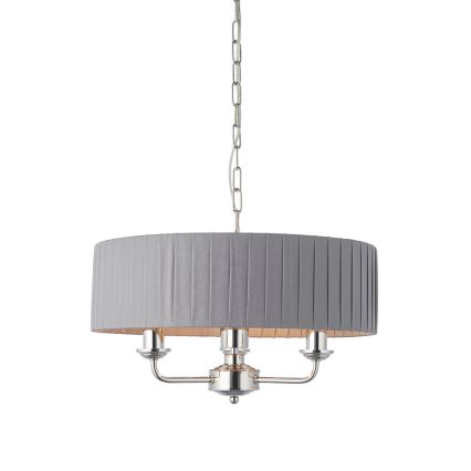 Endon 94394 - Lampadario a sospensione con catena HIGHCLERE 3xE14/40W/230V grigio scuro/cromo lucido