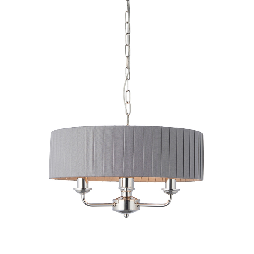 Endon 94394 - Lampadario a sospensione con catena HIGHCLERE 3xE14/40W/230V grigio scuro/cromo lucido