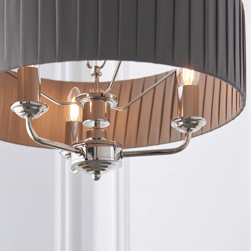 Endon 94394 - Lampadario a sospensione con catena HIGHCLERE 3xE14/40W/230V grigio scuro/cromo lucido
