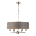 Endon 94397 - Lampadario a sospensione con catena HIGHCLERE 6xE14/40W/230V grigio/cromo lucido diametro 35 cm