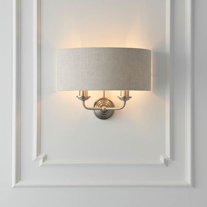 Endon 94403 - Applique HIGHCLERE 2xE14/40W/230V grigio/cromo opaco