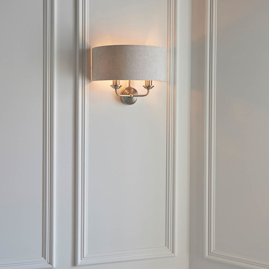 Endon 94403 - Applique HIGHCLERE 2xE14/40W/230V grigio/cromo opaco