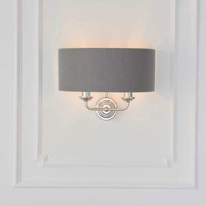 Endon 94406 - Applique HIGHCLERE 2xE14/40W/230V grigio scuro/cromo lucido