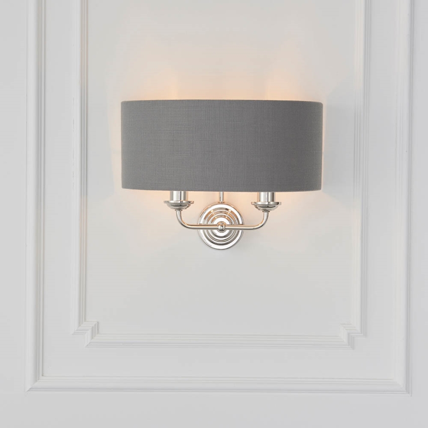 Endon 94406 - Applique HIGHCLERE 2xE14/40W/230V grigio scuro/cromo lucido