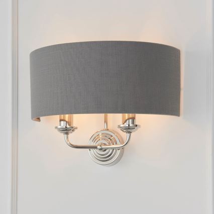Endon 94406 - Applique HIGHCLERE 2xE14/40W/230V grigio scuro/cromo lucido