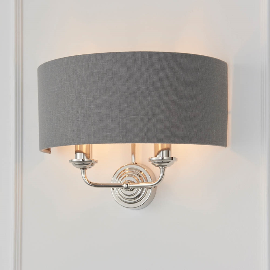 Endon 94406 - Applique HIGHCLERE 2xE14/40W/230V grigio scuro/cromo lucido